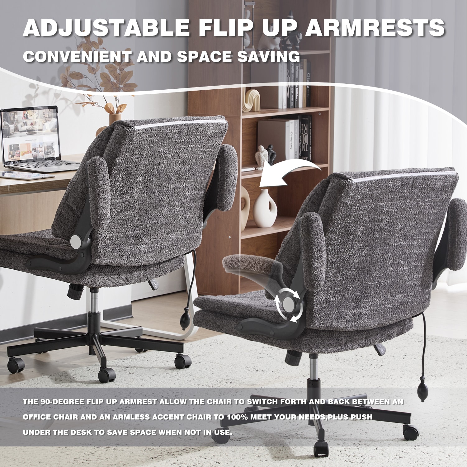 Ergonomic Office Chair With Airbag Lumbar Support And Flip Armrests_voghion.com